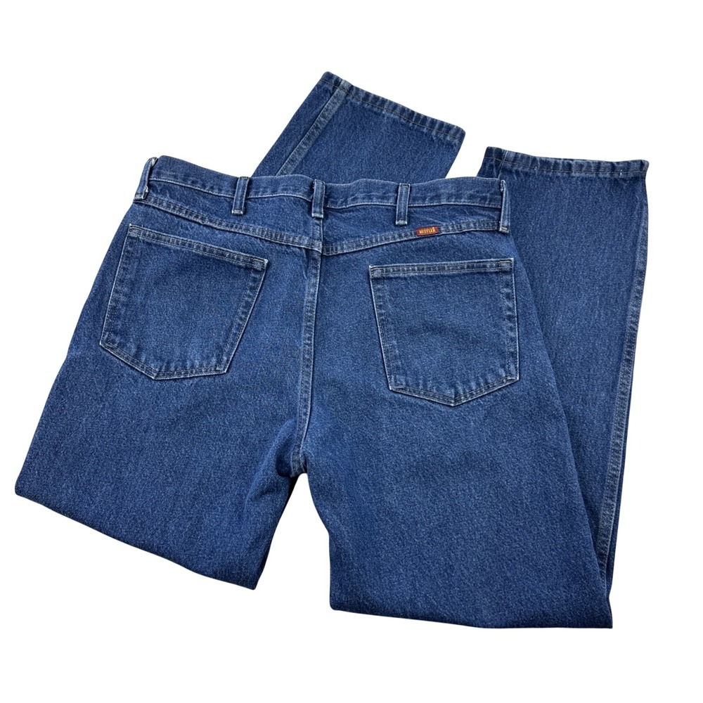 Rustler Jeans Men's 34x30 Extra Heavyweight Straight Leg‎ Work Pants Blue Cotton